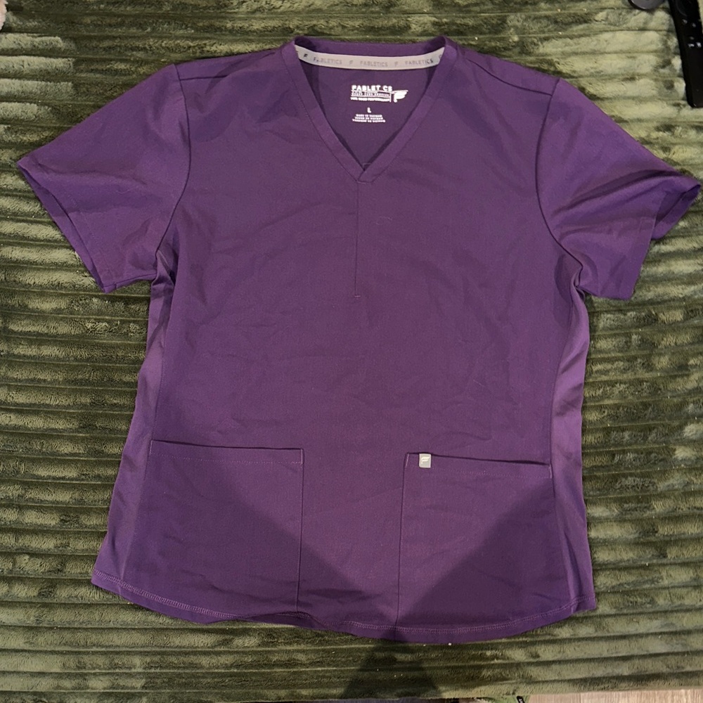 NWOT Fabletics purple scrub top